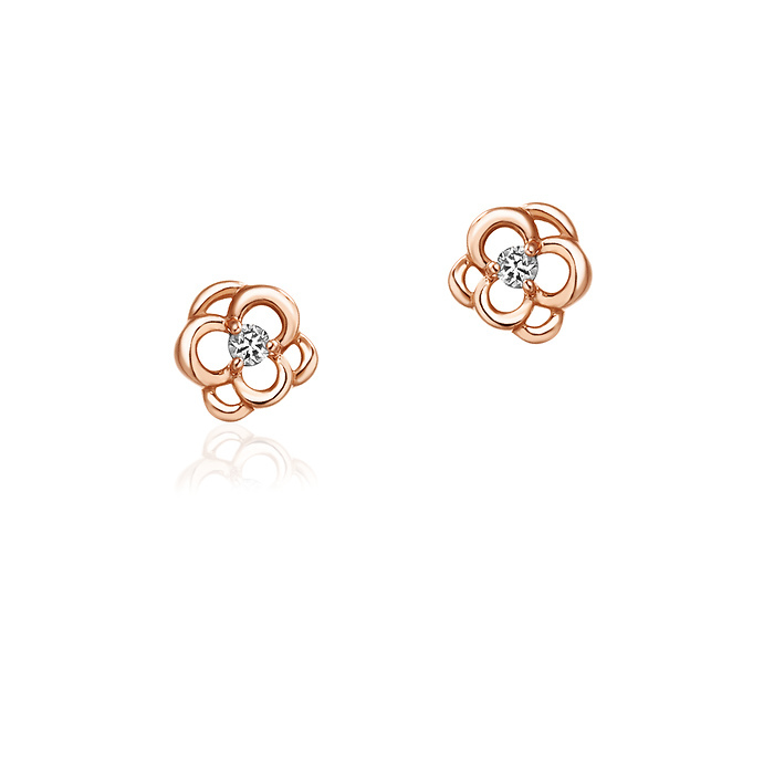 ピンクゴールドピアス