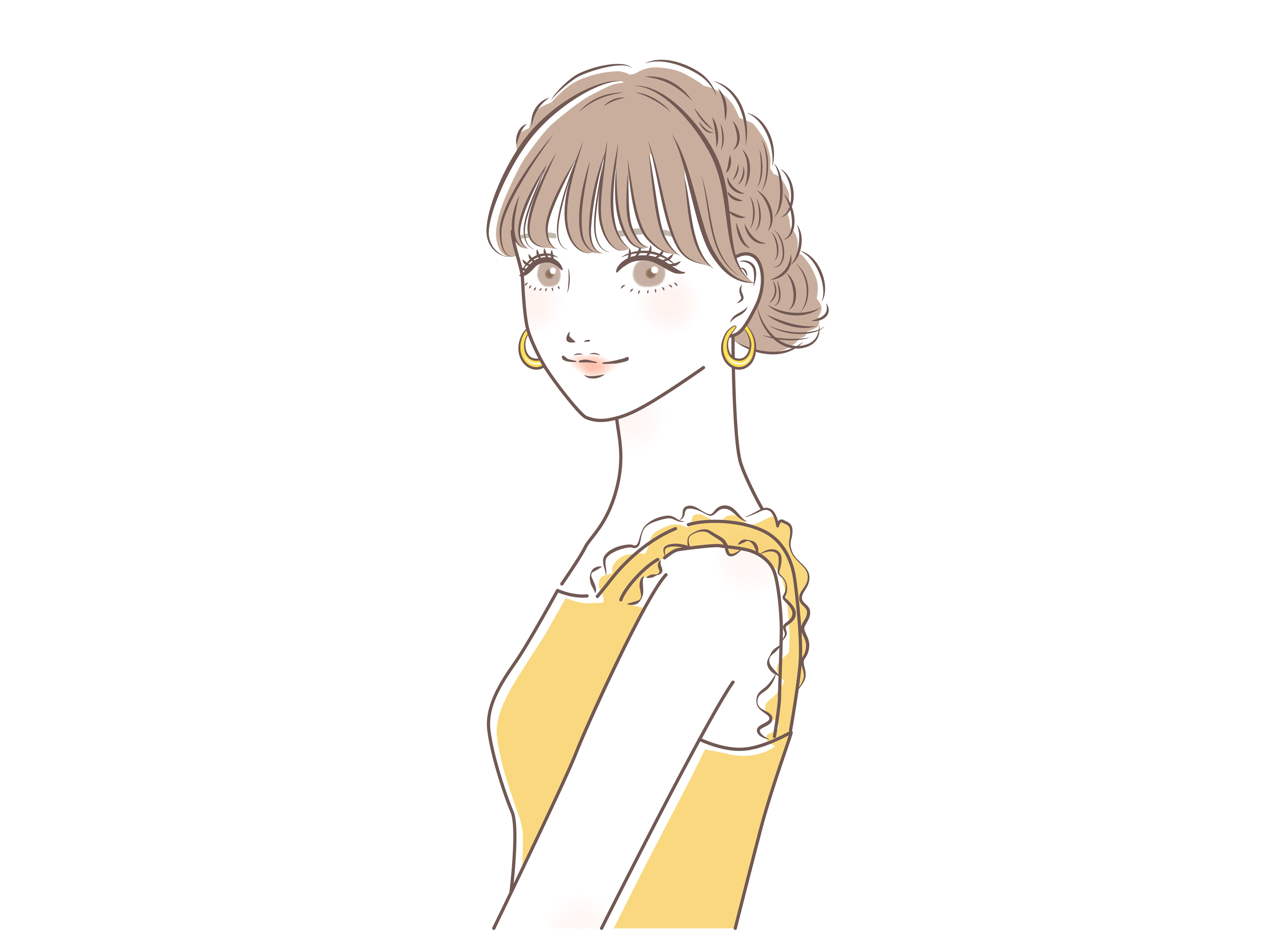夏服を着た女性のイラスト