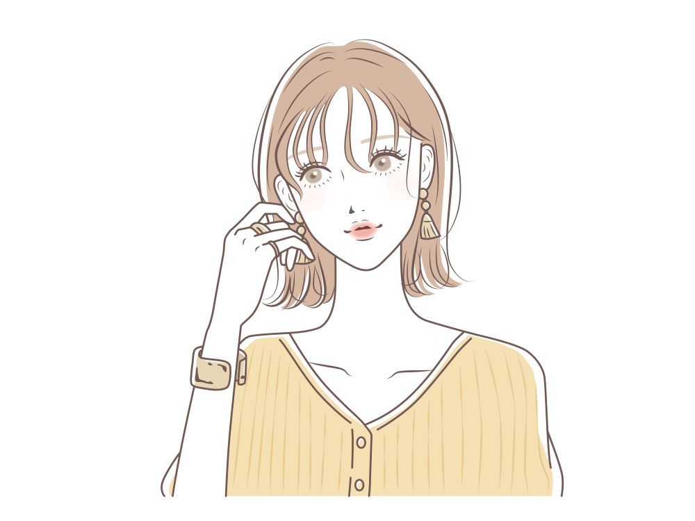 ボブヘアの女性のイラスト