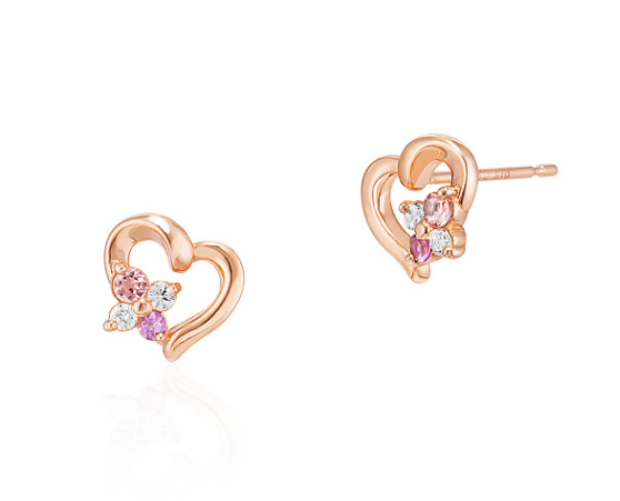 ピンクゴールドピアス